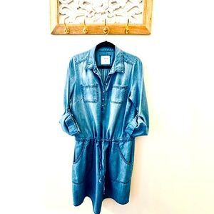 Sonoma Light Blue Denim Shirt Dress